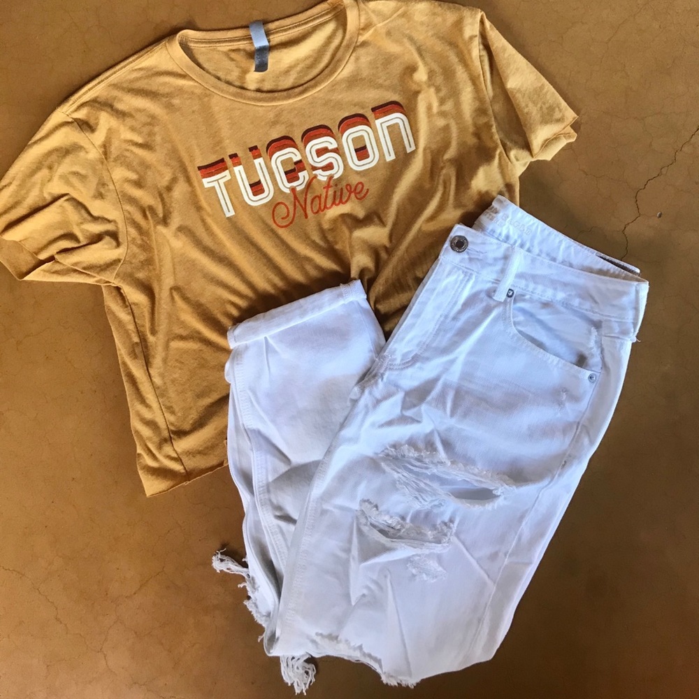 White Distressed Tomgirl Jeans